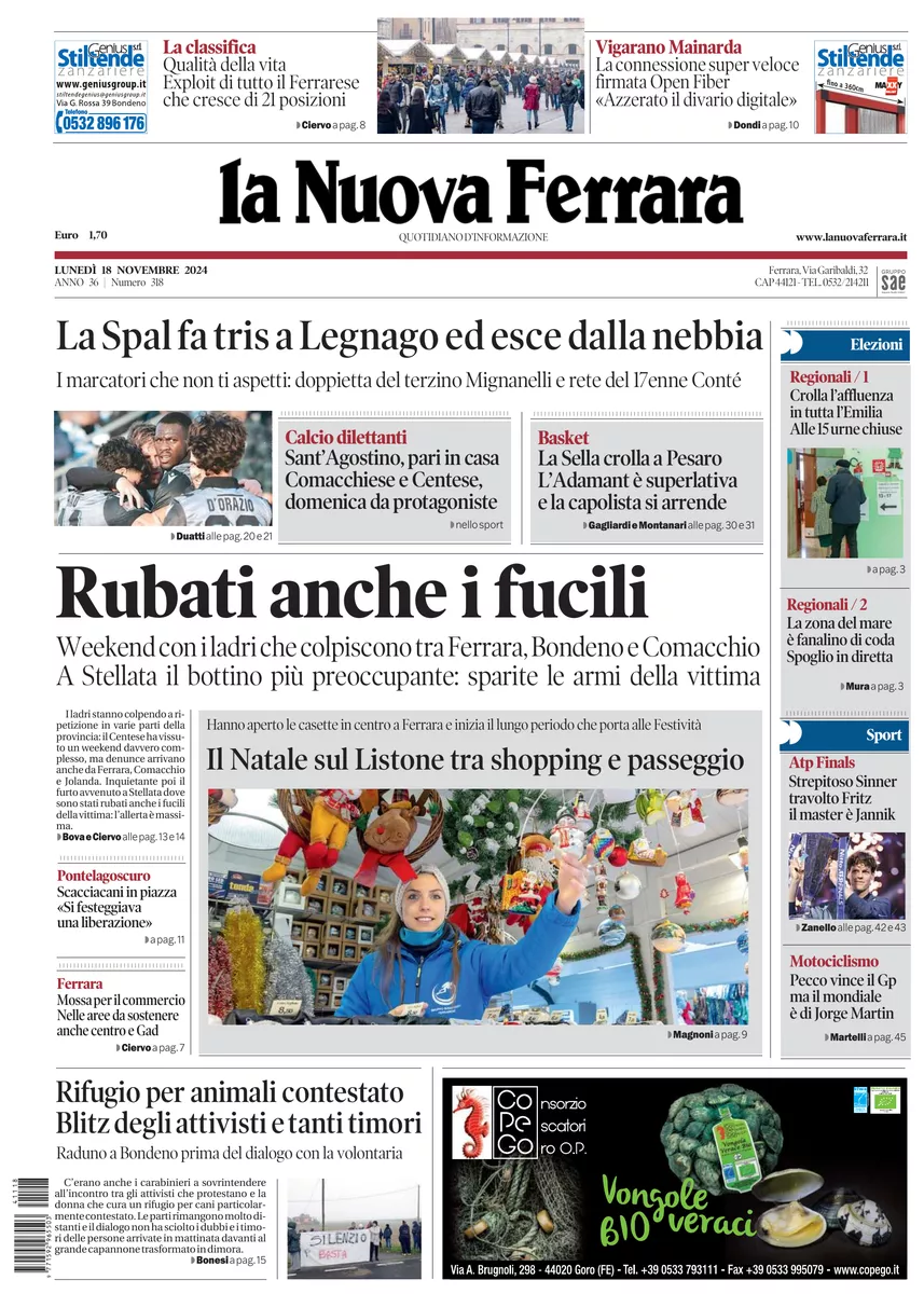 Prima-pagina-nuova ferrara-oggi-edizione-del-2024-11-18